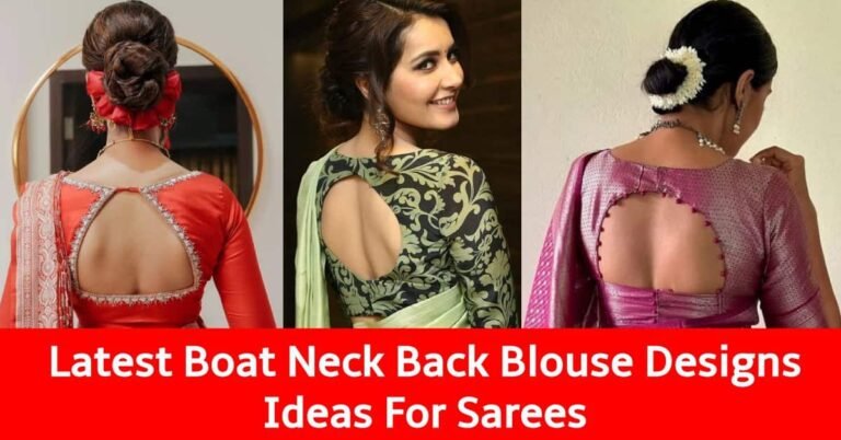 Boat Neck Back Blouse Design