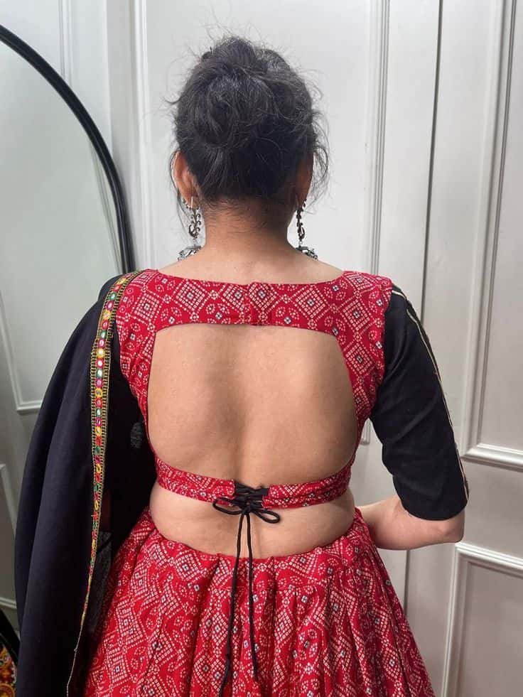 Cotton Backless Blouse Design for Navratri