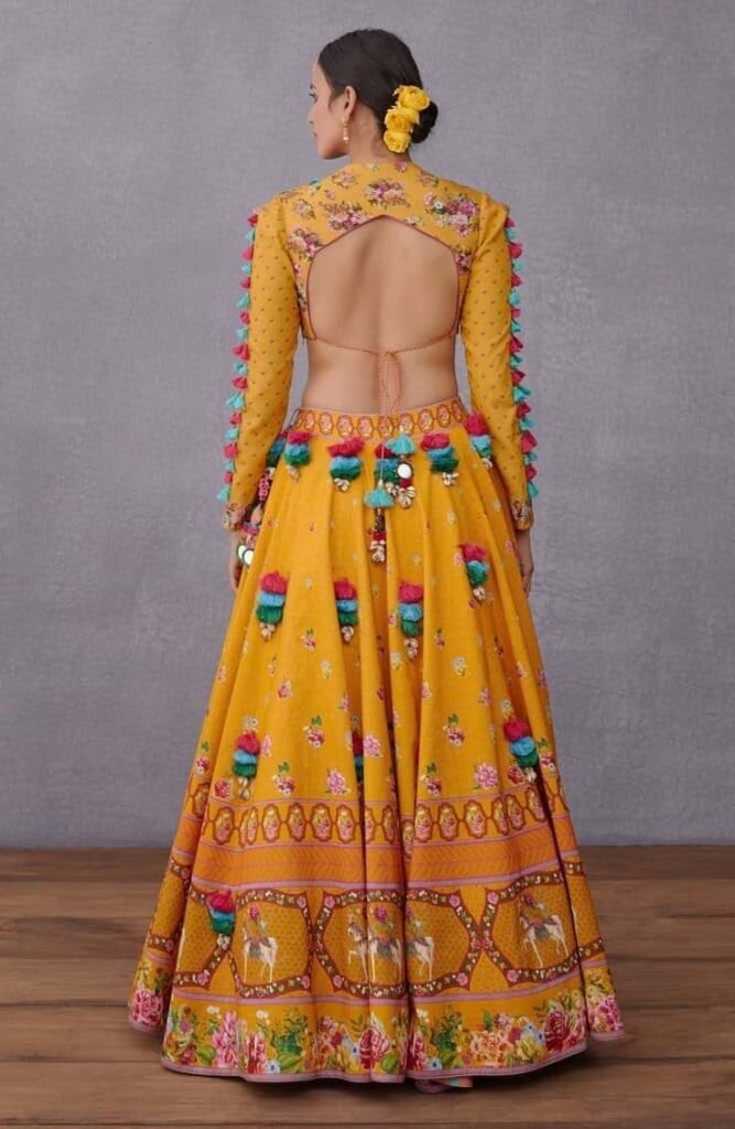 Fancy Backless Blouse for Dandiya Look