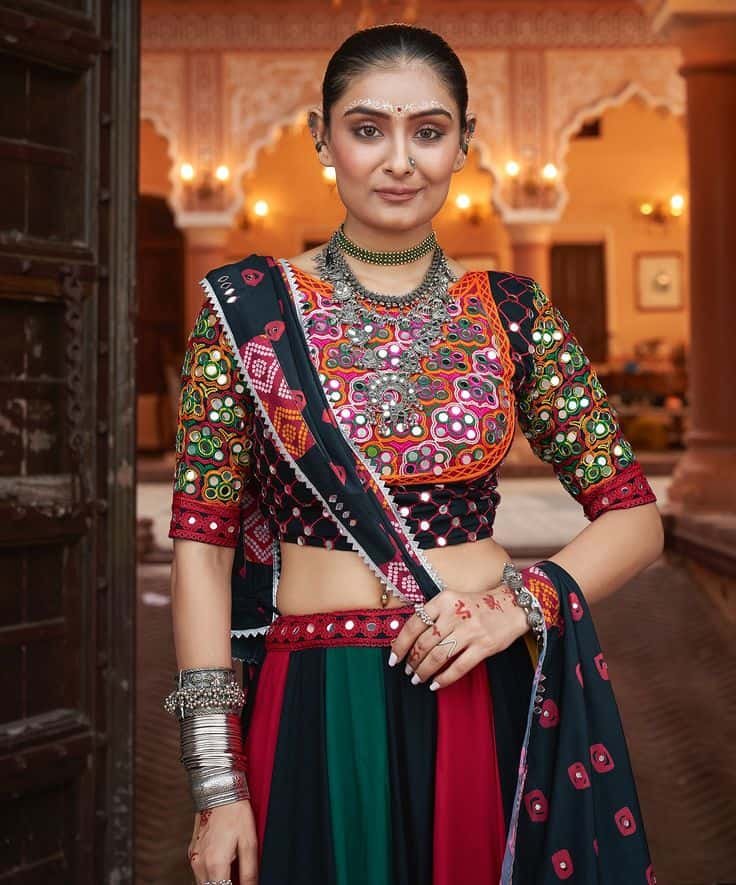Mirror-work Navratri blouse designs
