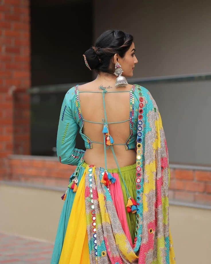 Navratri Backless Blouse with Dori