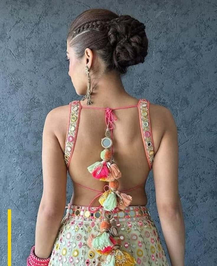 Navratri Blouse Backless with Latkan
