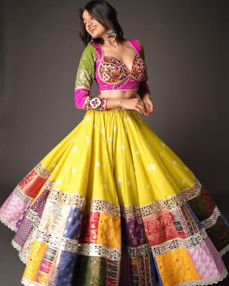 Navratri front blouse patterns for lehenga