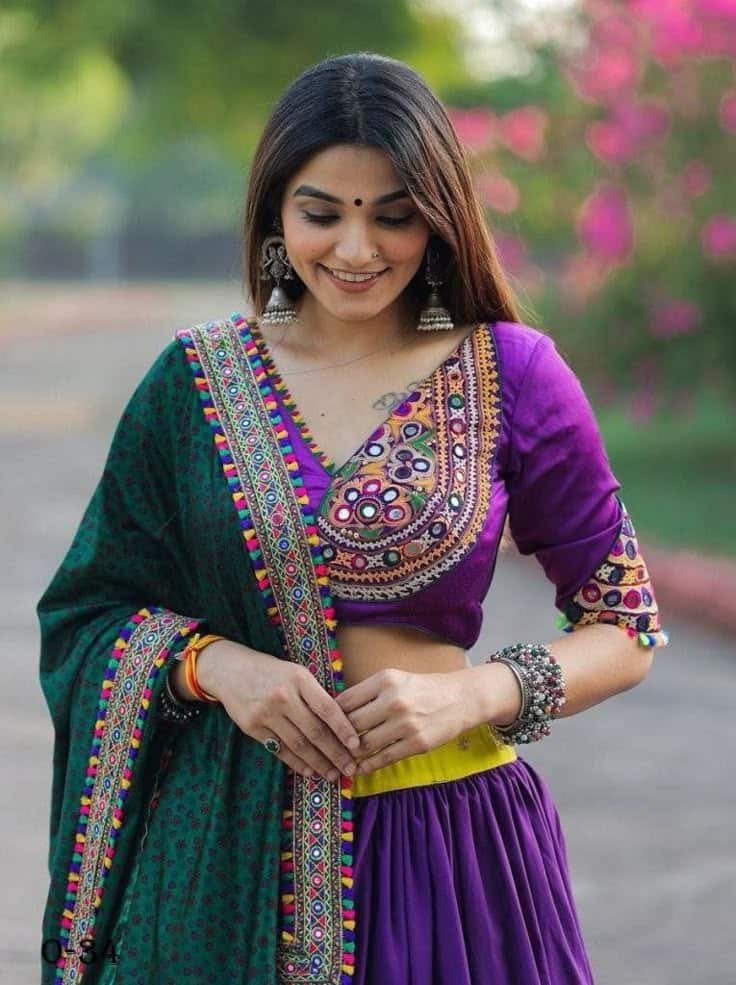Simple Navratri blouse front designs