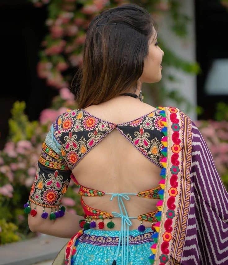 Stylish Backless Blouse for Garba Nights