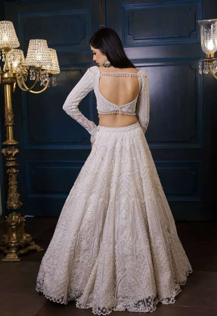 Back Side Stylish Lehenga Blouse Design