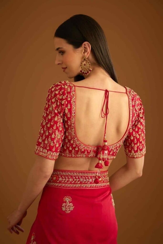 Backless Bridal Blouse Design