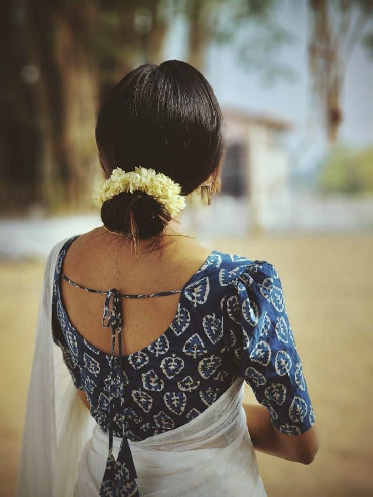 Cotton Simple Back Blouse Design