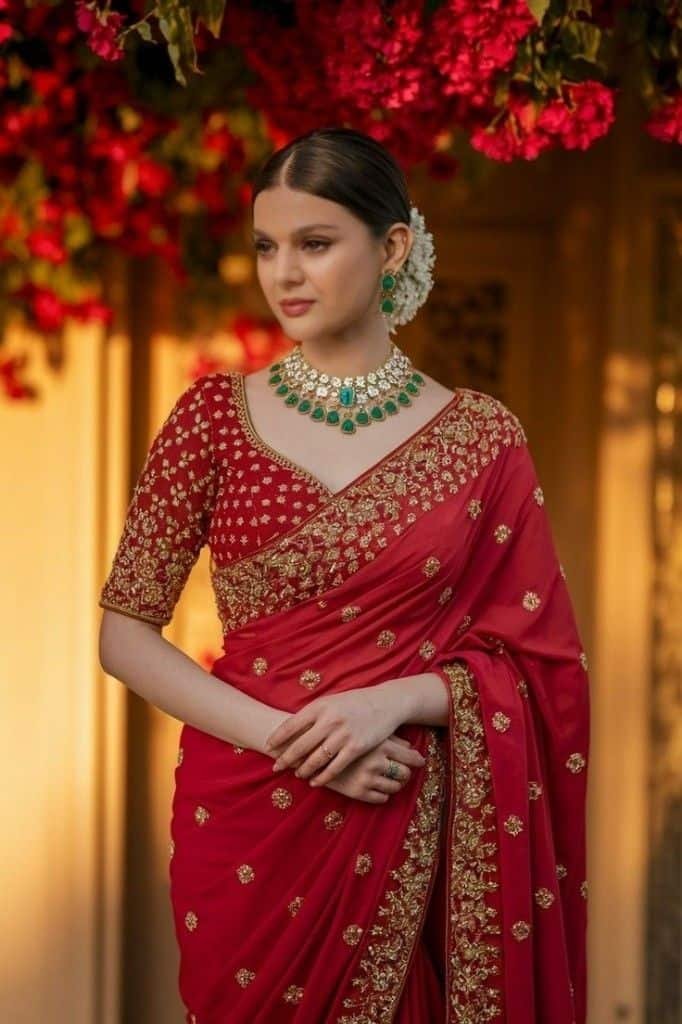 Red Bridal Blouse Design