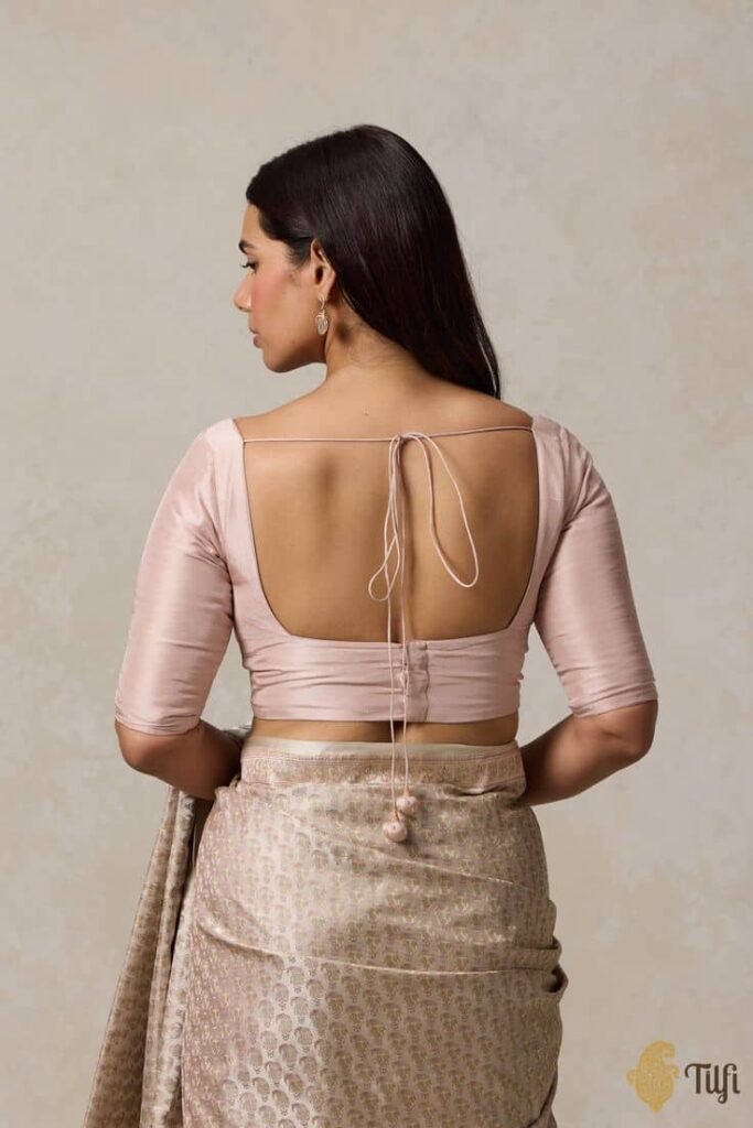 Simple Back Blouse Designs for Silk Sarees