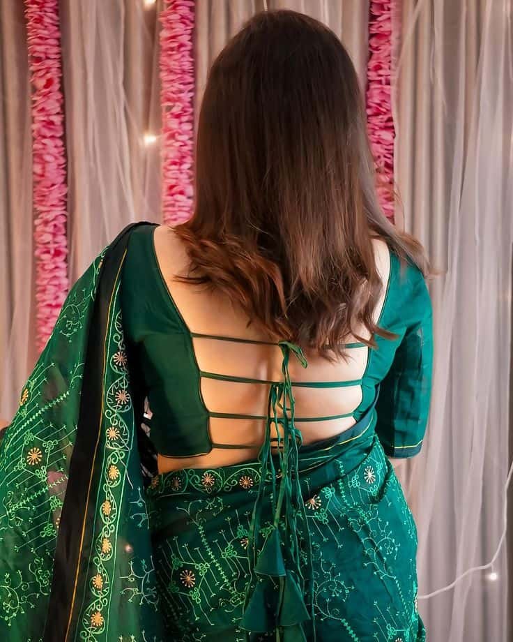 Simple Dori Back Blouse Designs