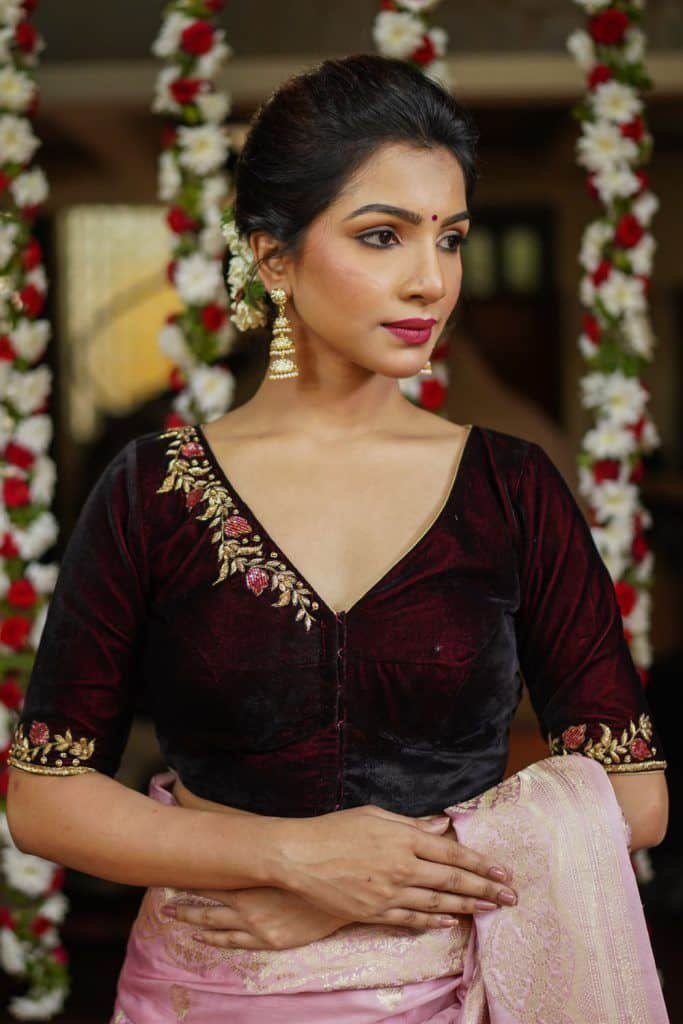 Velvet Blouse Designs