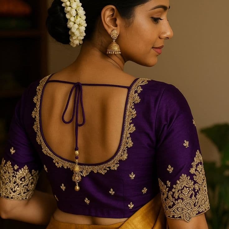 Back Blouse with Heavy Maggam Work