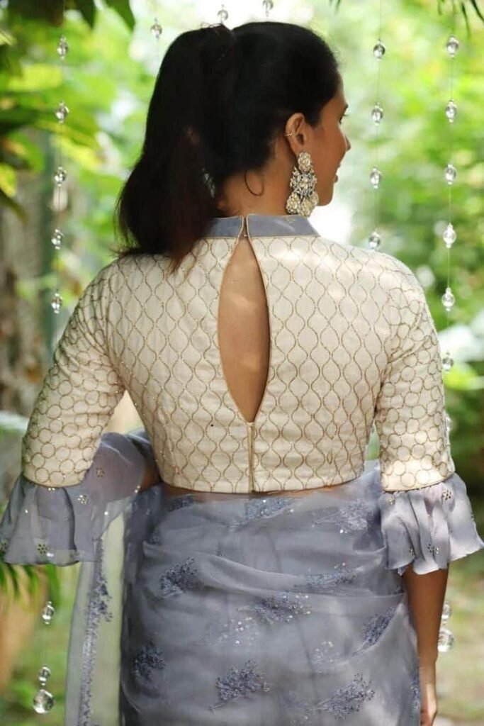 Collar Style Back Blouse Design