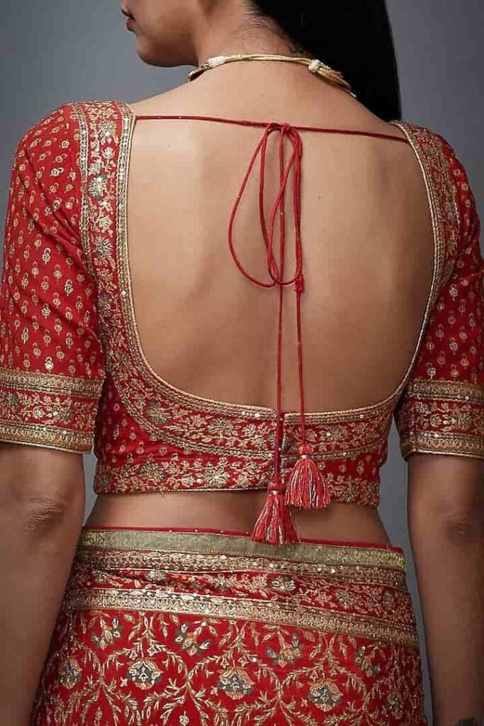 Embroidered Back Blouse Design