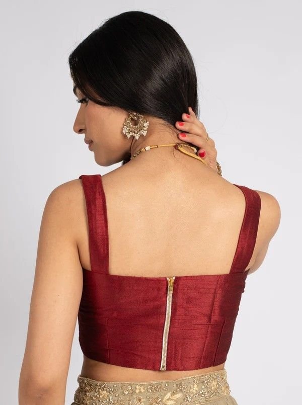 Zipper Back Blouse Design