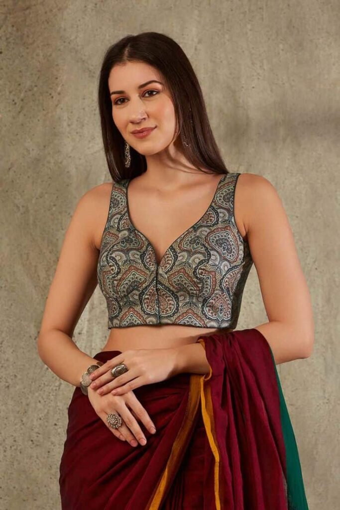 Cotton Modern Sleeveless Blouse Design