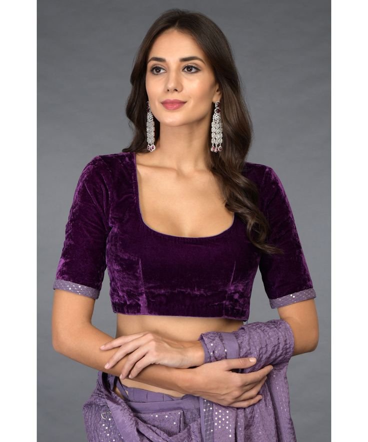 Modern Velvet Blouse Design