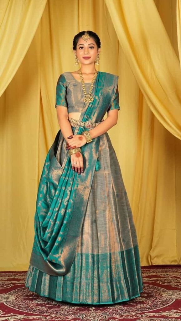 Pattu Half Saree Blouse Designs