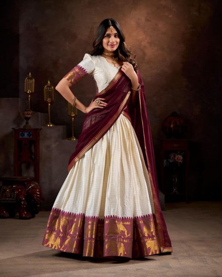 Traditional Half Saree Blouse Designs