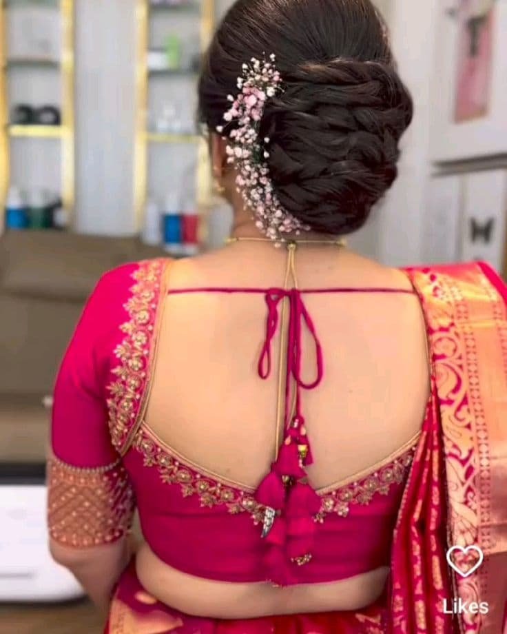 Wedding Back Neck Blouse Design