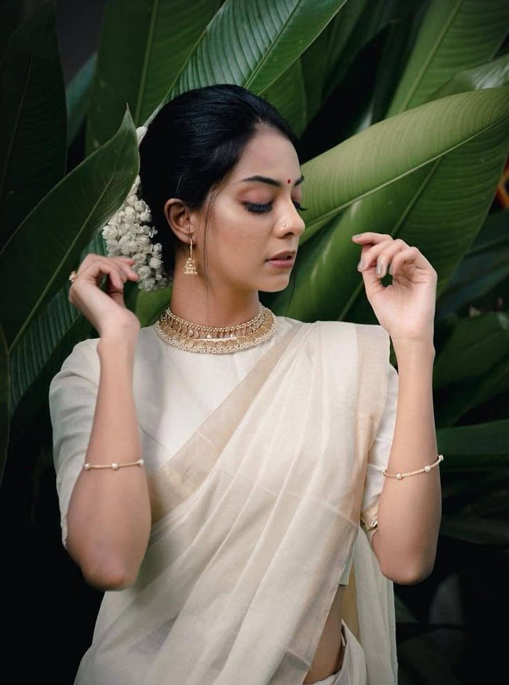 Boat Neck Kerala Saree Blouse Designs