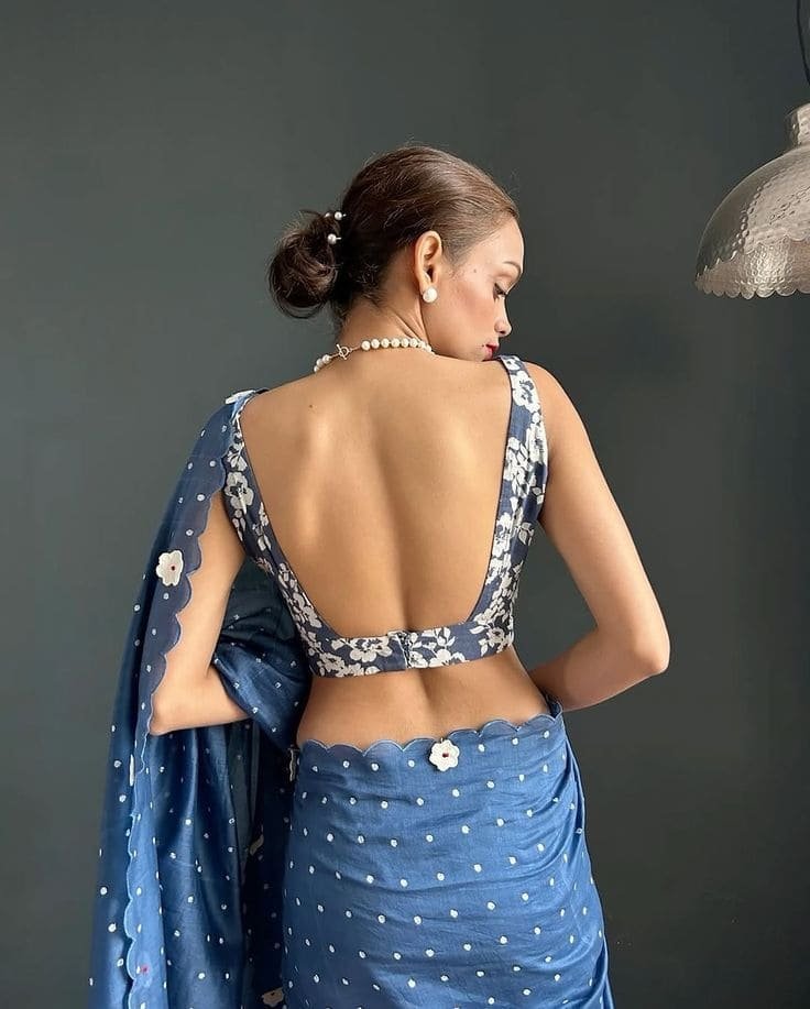 Deep Square Back Blouse Designs