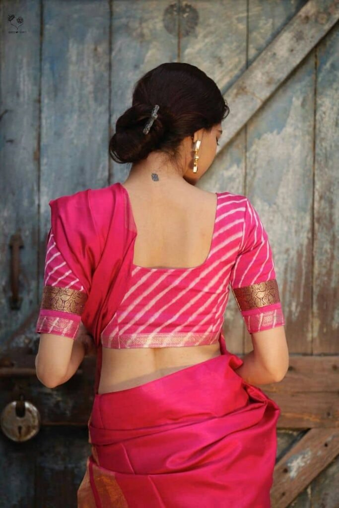 Silk Square Back Blouse Design