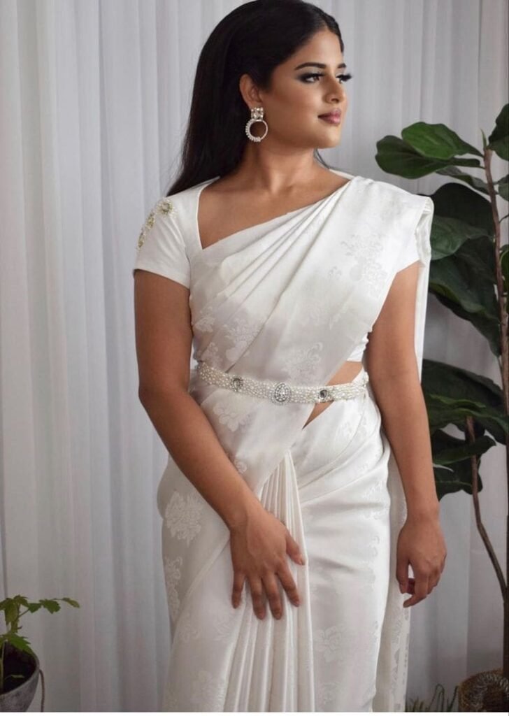 White Blouse Design for Saree