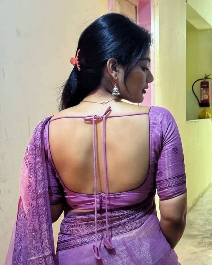 Deep U Neck Blouse Design