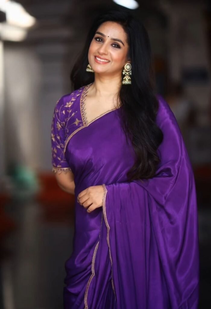 Simple Purple Silk Saree Blouse Designs