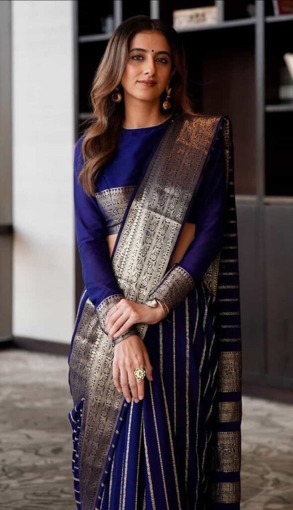 Round Neck Modern Banarasi Saree Blouse Design