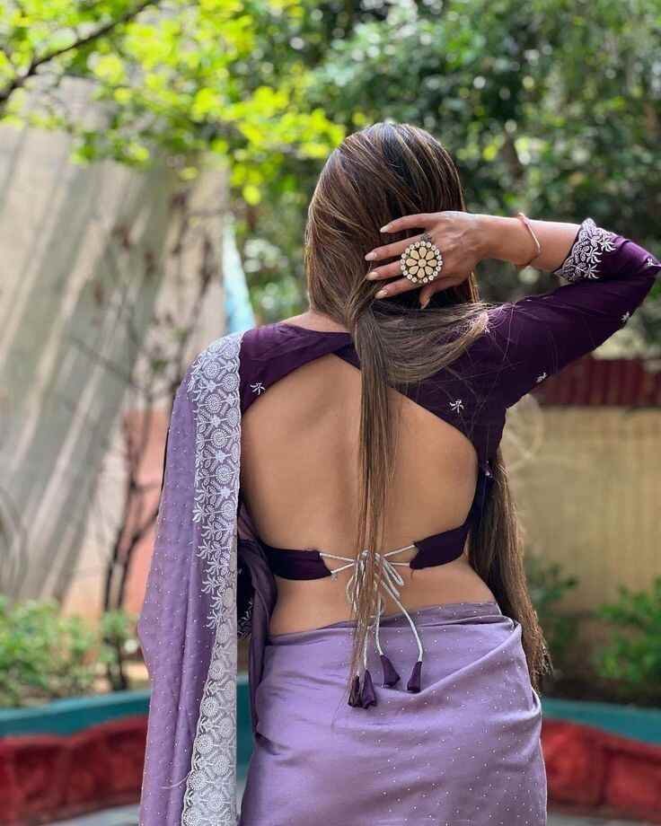 Backless Long Sleeve Blouse Design