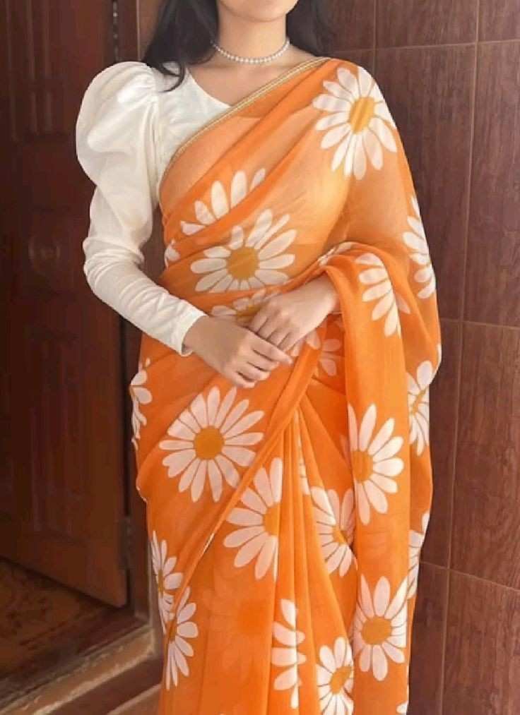 Chiffon Long Sleeve Blouse Design