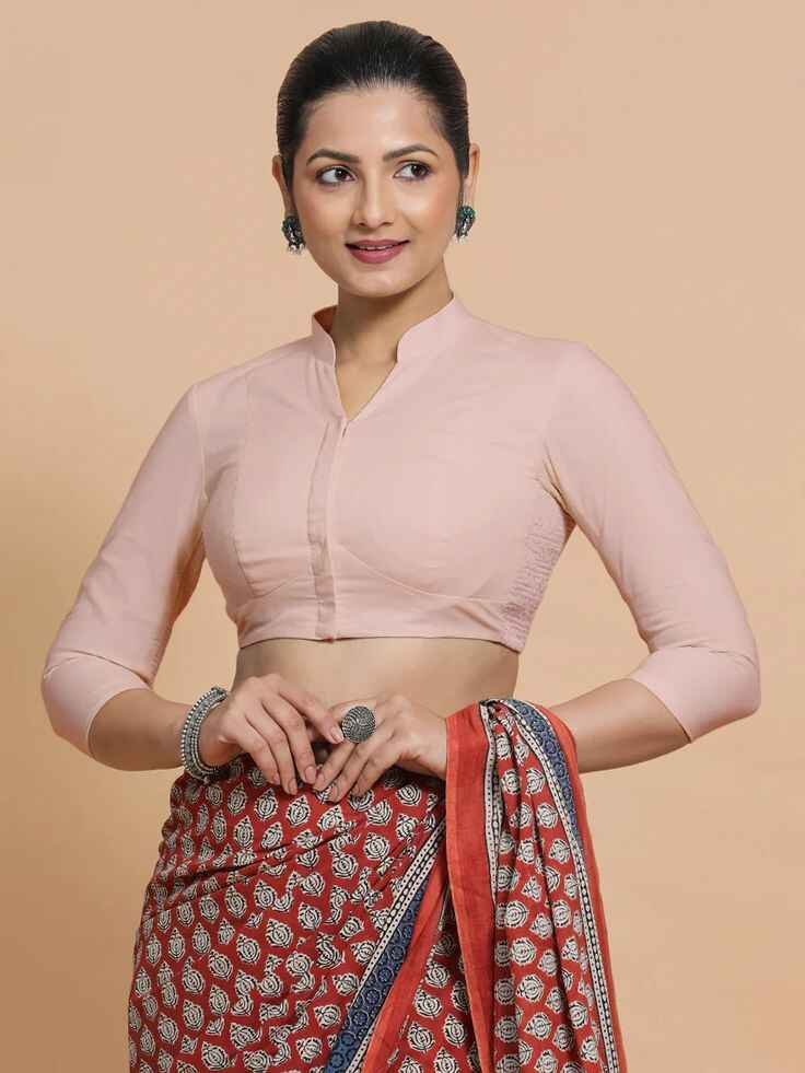 Collar Neck Long Sleeve Blouse Design