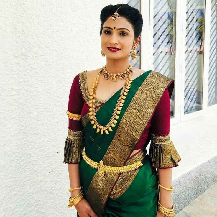 Bridal Bell Sleeve Blouse Design Ideas