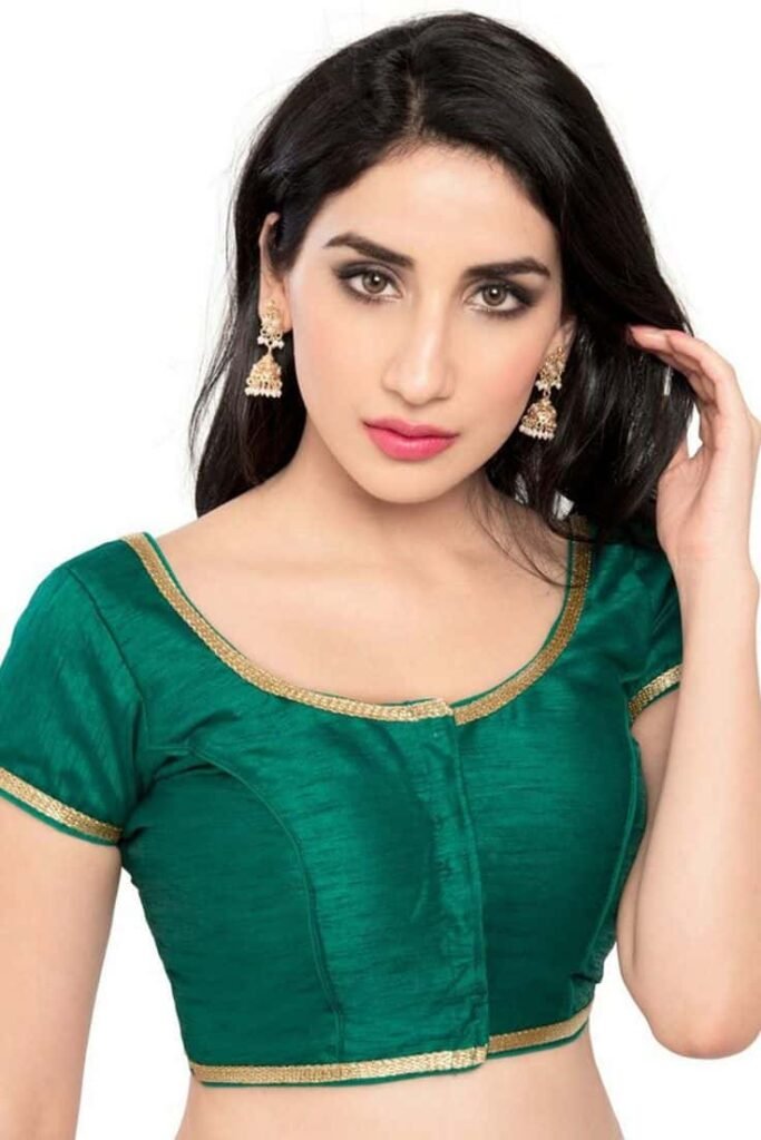 Front Blouse Designs with Lace Work