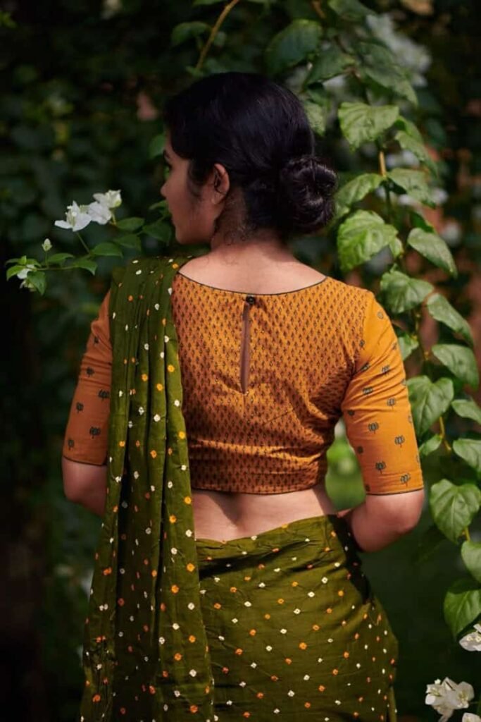 Back Neck Blouse Designs with Buttons