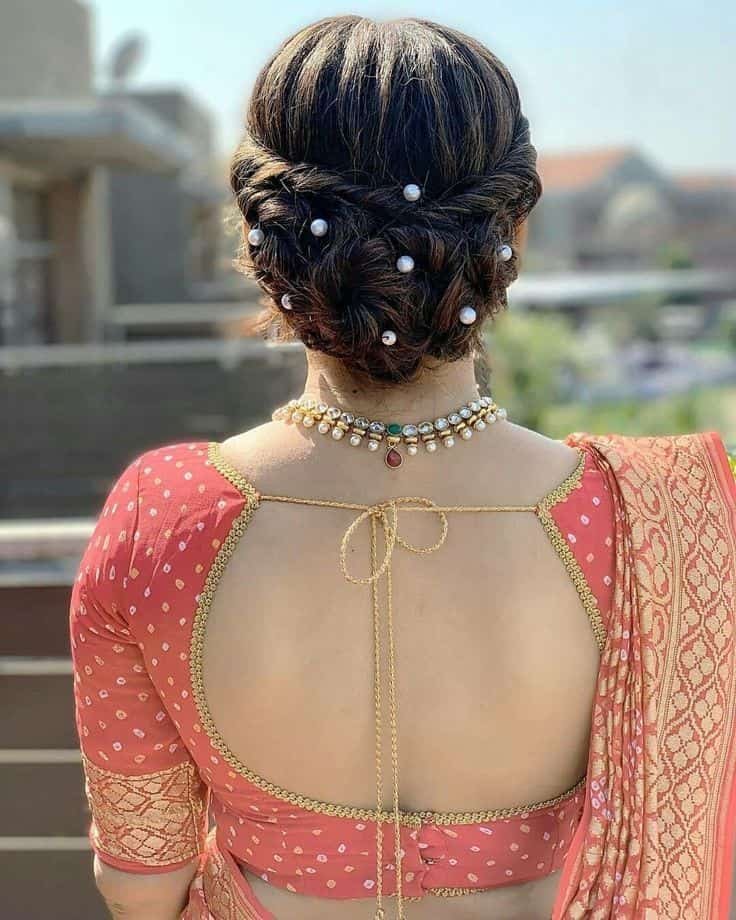 Back Neck Blouse Designs with Embroidery