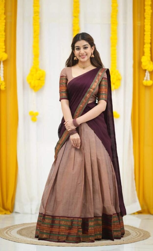 Cotton Half Saree Blouse Designs