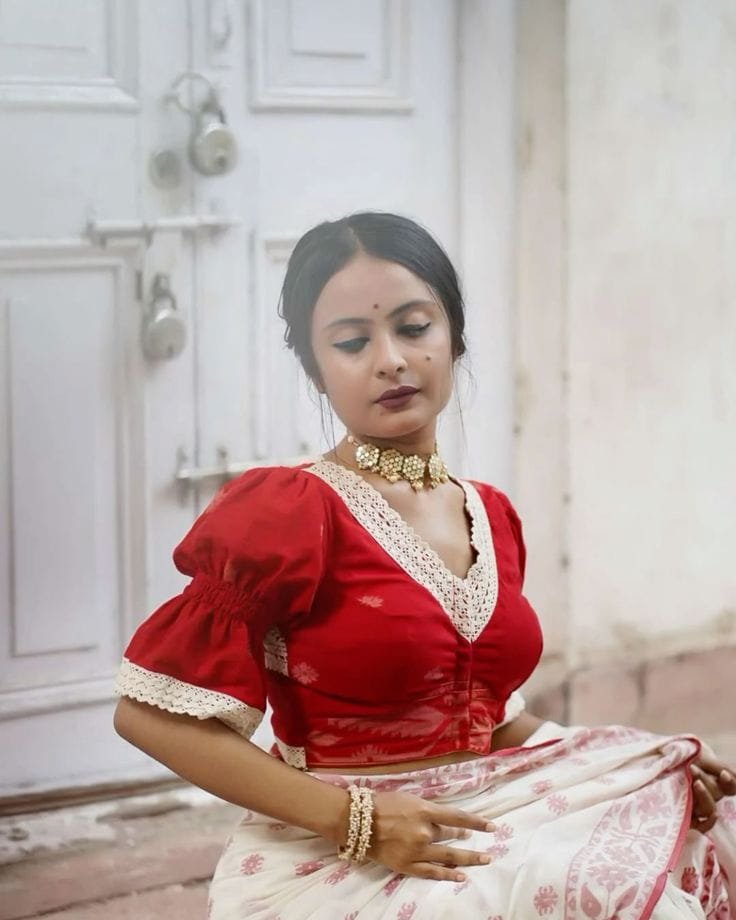 Bengal Rani Cotton Blouse with Lace